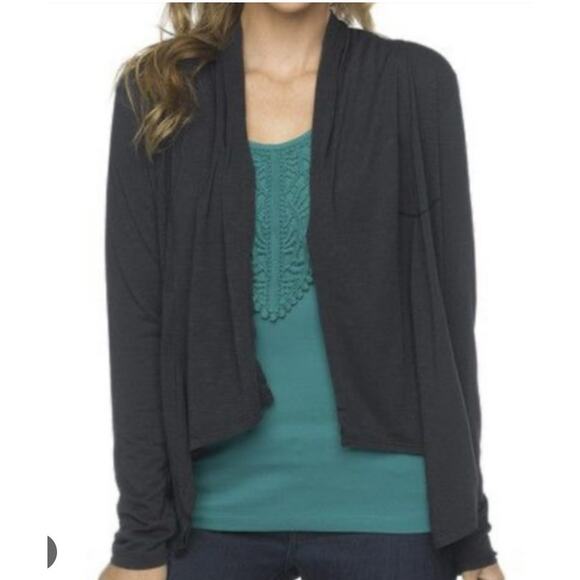 PRANA Living Blakely Draped Assymetrical Black Cardigan S - Picture 1 of 9